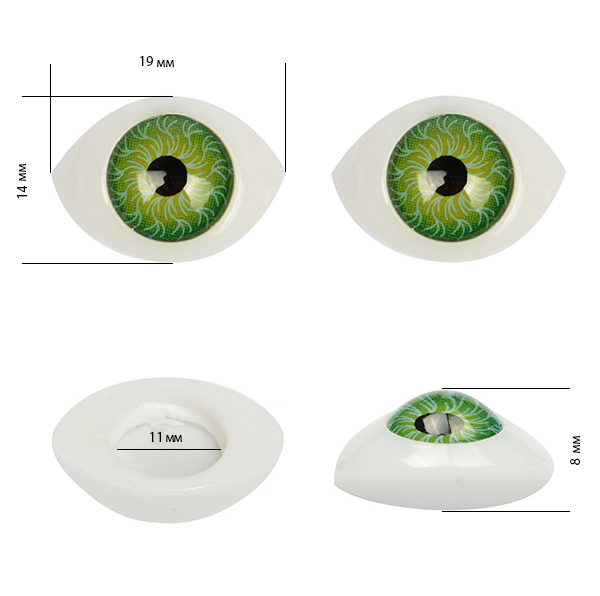 картинка Глаза для кукол-19мм цв.зеленый от магазина Пряжа Макошь Ярославль