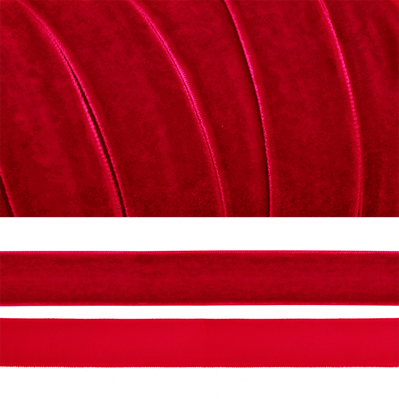 картинка Лента бархатная 25мм-1м цв.красный от магазина Пряжа Макошь Ярославль