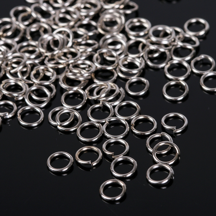 картинка Кольцо соединительное одинарное 4х0,8мм-20шт. цв.серебро  от магазина Пряжа Макошь Ярославль