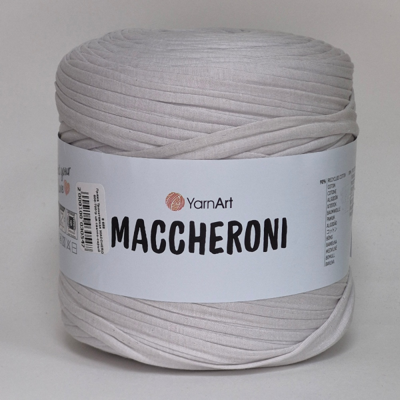 картинка Пряжа Трикотажная MACCHERONI 600-700гр цв.светло-серый от магазина Пряжа Макошь Ярославль
