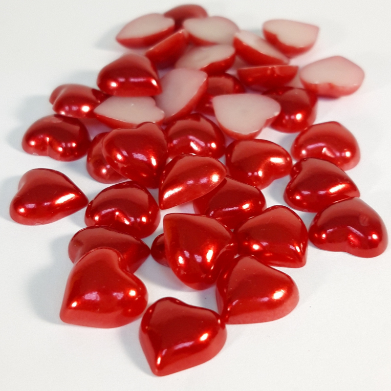 картинка Полубусины сердечки 15мм х 25гр. цв.красный от магазина Пряжа Макошь Ярославль