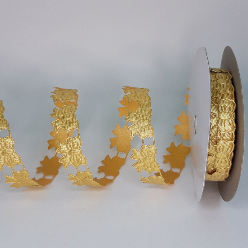 картинка Лента декоративная 20мм-1м бантики цв.золото от магазина Пряжа Макошь Ярославль