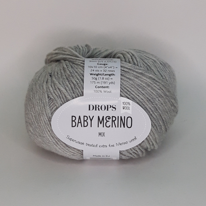 картинка Drops BABY MERINO-22 серый меланж от магазина Пряжа Макошь Ярославль