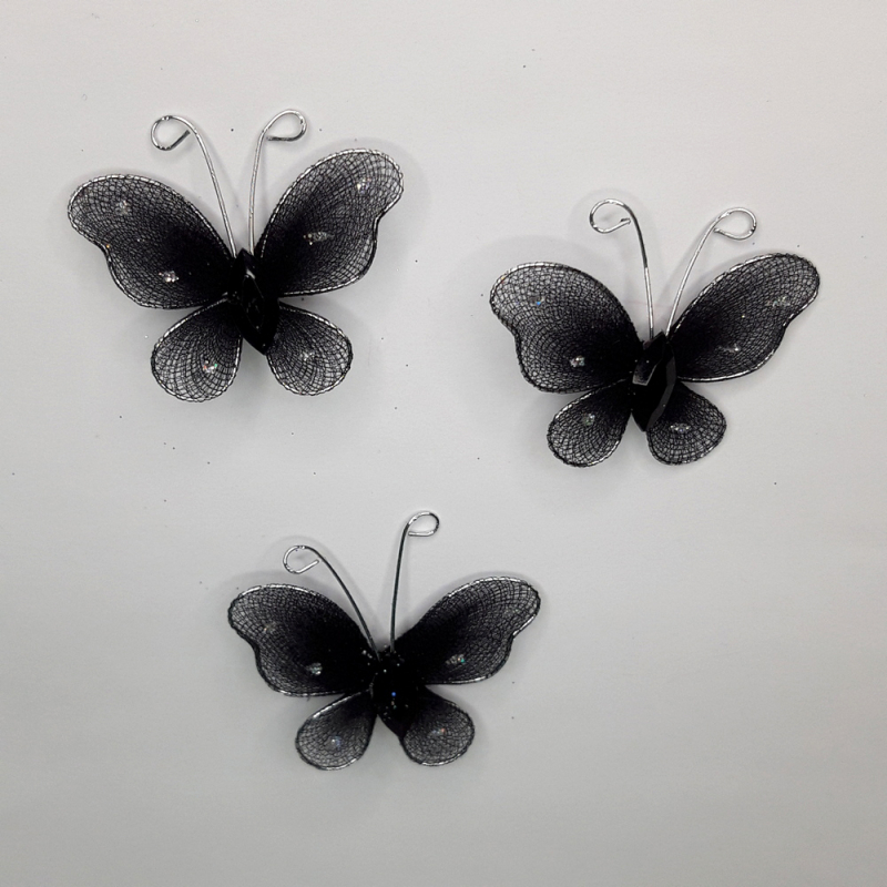картинка Бабочка капроновая 3.5 х 4.0см цв.черный от магазина Пряжа Макошь Ярославль