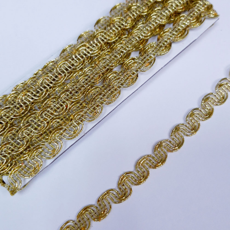 картинка Тесьма плетение волна 0,8см х 3м цв.золото от магазина Пряжа Макошь Ярославль