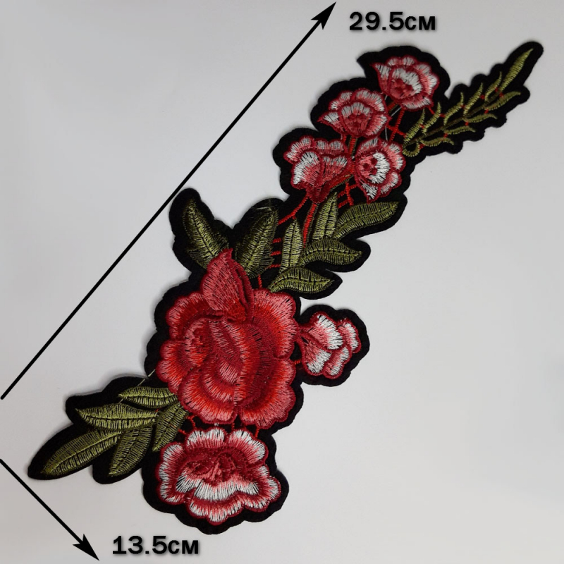 картинка Термонаклейка - Розы с пайетками 29х13.5см от магазина Пряжа Макошь Ярославль