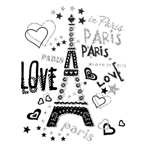 картинка Термотрансфер-LOVE PARIS 29х20см от магазина Пряжа Макошь Ярославль