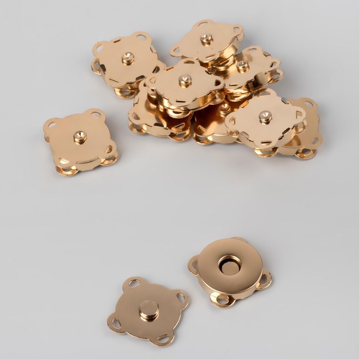 картинка Кнопка магнитная пришивная D=18 мм цв.золото от магазина Пряжа Макошь Ярославль