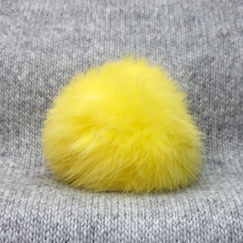 картинка Помпон натуральный Кролик-7-8см цв. лимонный от магазина Пряжа Макошь Ярославль