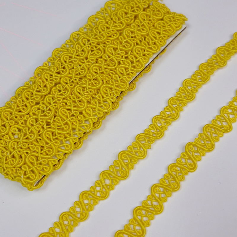 картинка Тесьма плетение зигзаг 10мм-3м цв.желтый от магазина Пряжа Макошь Ярославль