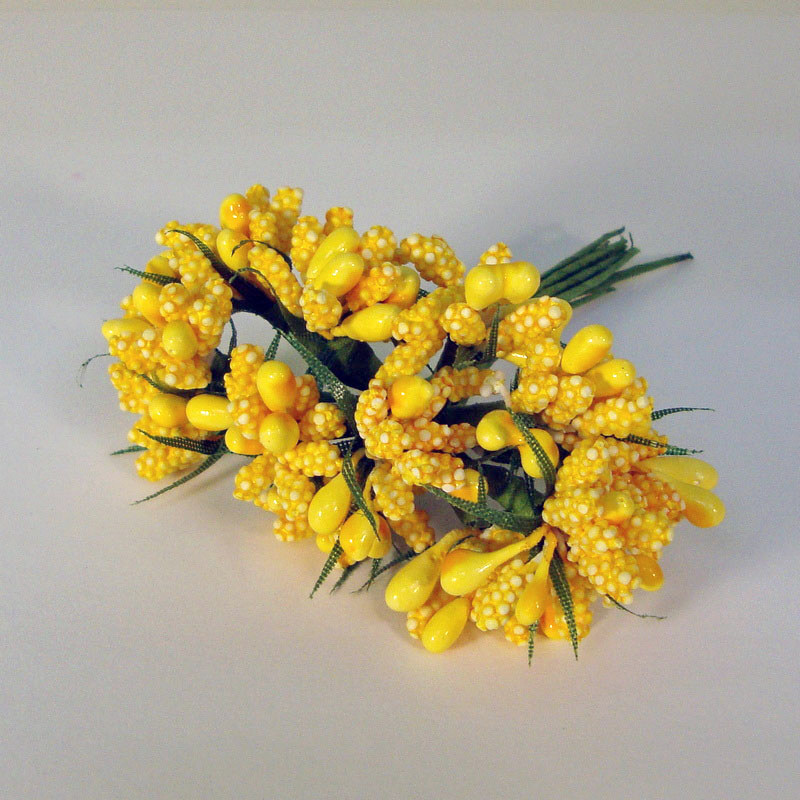 картинка Букетик тычинок с зеленью-12шт. цв.желтый от магазина Пряжа Макошь Ярославль