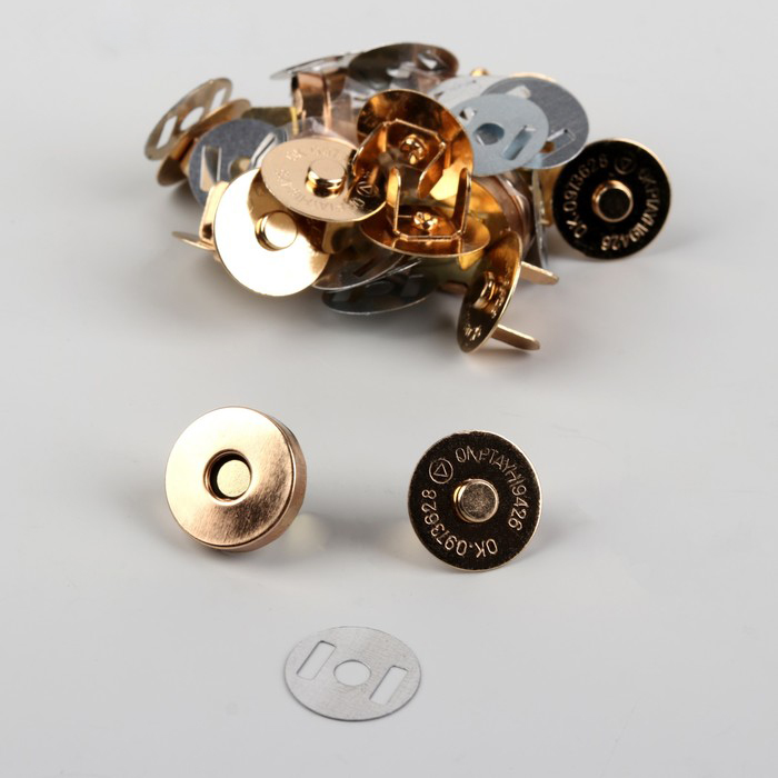 картинка Кнопка магнитная с усиками D=18мм. цв.золотой от магазина Пряжа Макошь Ярославль