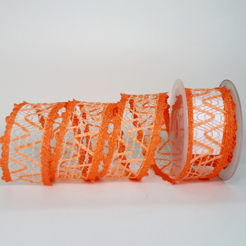 картинка Тесьма декоративная сетка-рабица 38мм-4м цв.оранжевый от магазина Пряжа Макошь Ярославль
