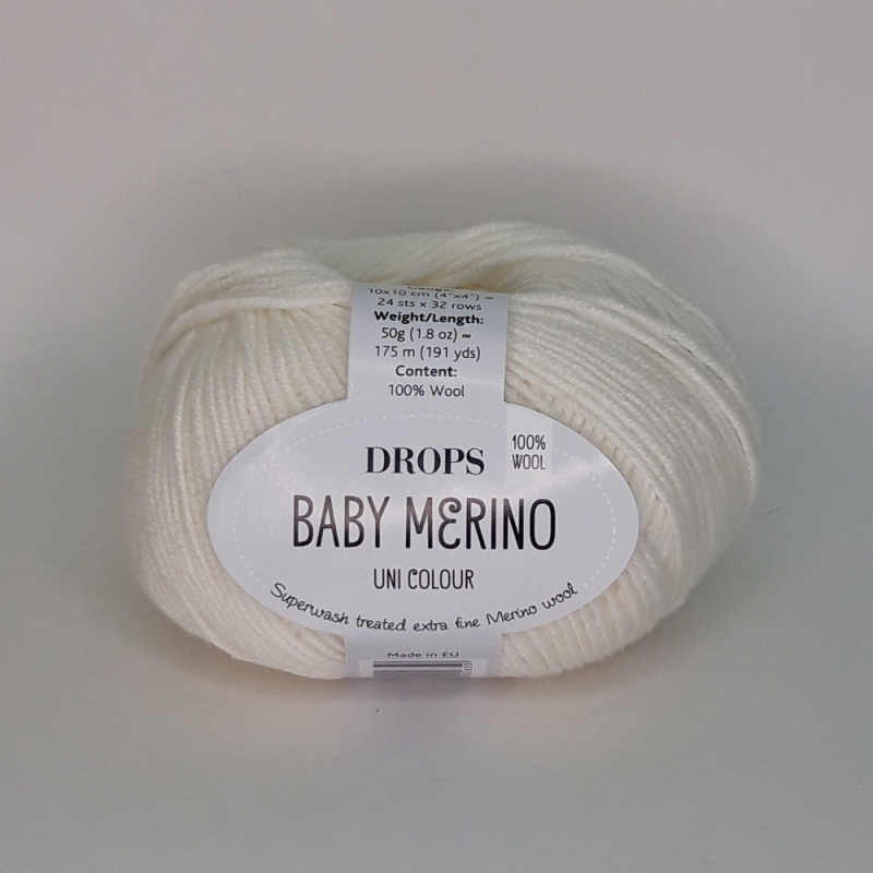 картинка Drops BABY MERINO-01 белый от магазина Пряжа Макошь Ярославль