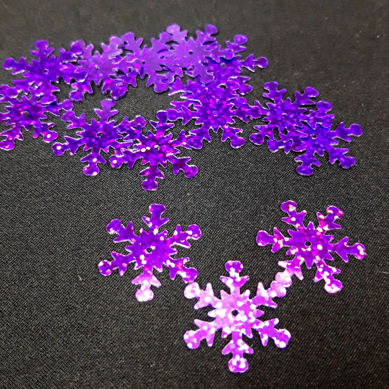 картинка Пайетки "Снежинки" 25мм цв.фиолетовый от магазина Пряжа Макошь Ярославль