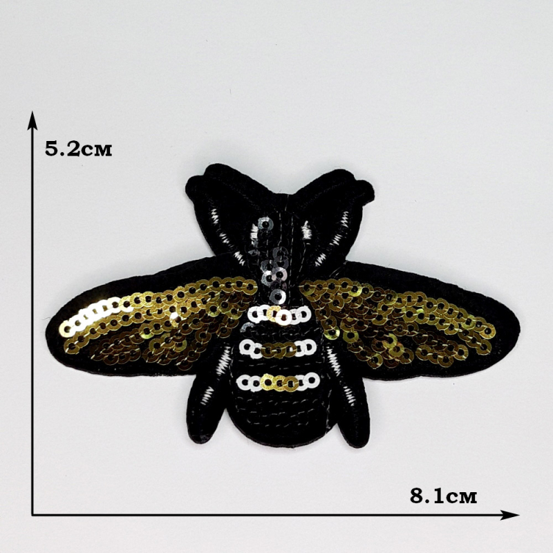 картинка Термонаклейка - Пчелка пайетками от магазина Пряжа Макошь Ярославль