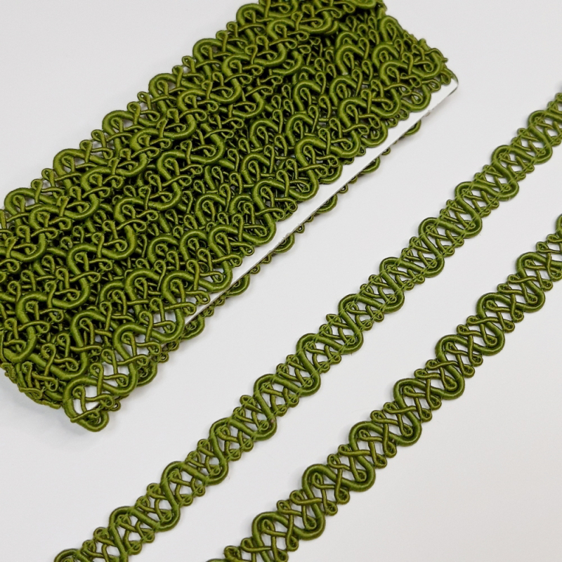 картинка Тесьма плетение зигзаг 10мм-3м цв.болотный от магазина Пряжа Макошь Ярославль