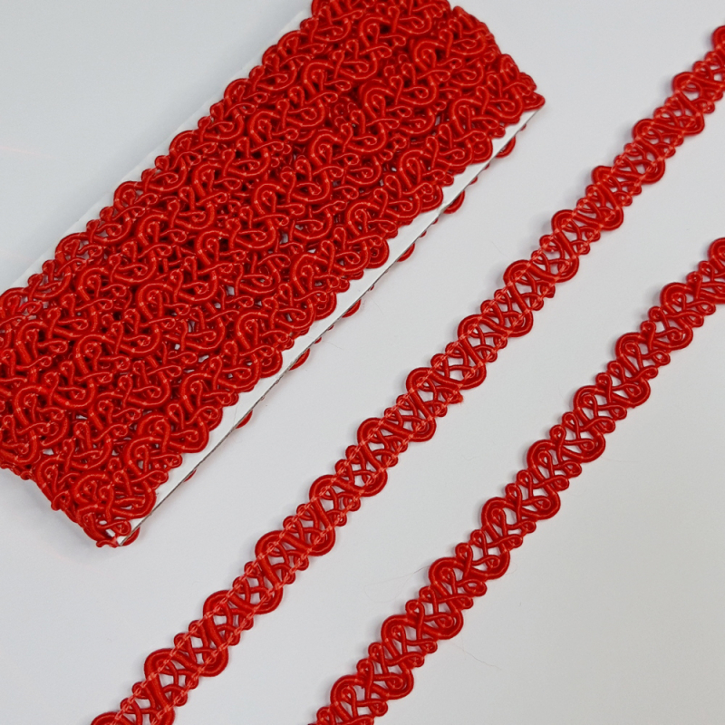 картинка Тесьма плетение зигзаг 10мм-3м цв.красный от магазина Пряжа Макошь Ярославль