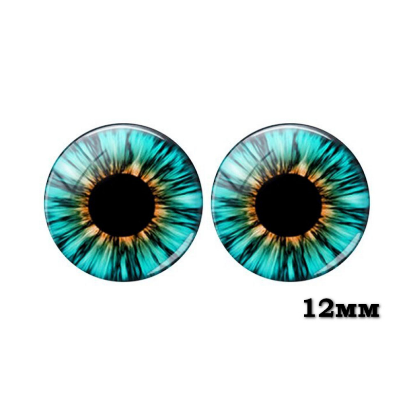 картинка Глаза стеклянные 12мм цв.бирюзовые(8986) от магазина Пряжа Макошь Ярославль