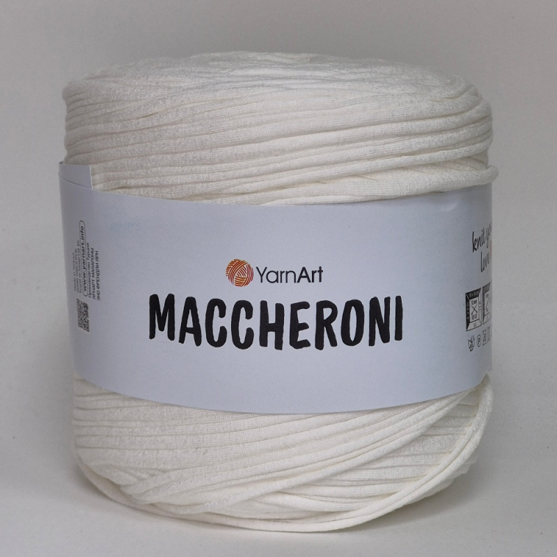 картинка Пряжа Трикотажная MACCHERONI 600-700гр цв.белый от магазина Пряжа Макошь Ярославль