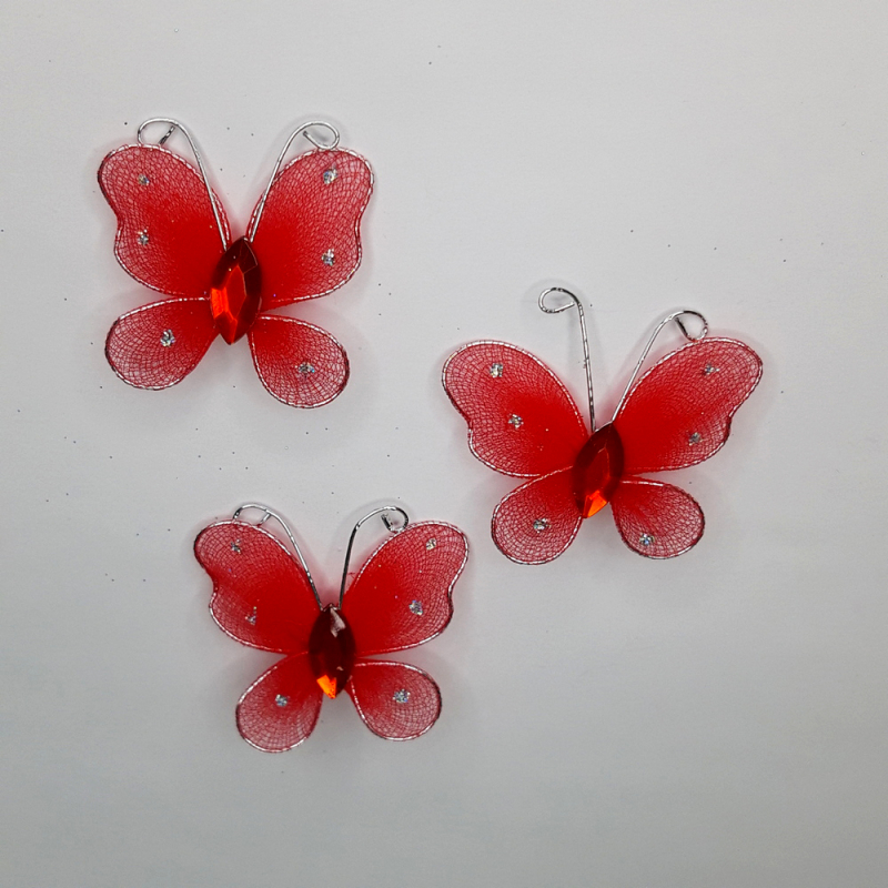 картинка Бабочка капроновая 3.5 х 4.0см цв.красный от магазина Пряжа Макошь Ярославль