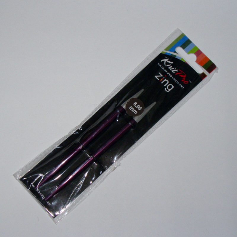 картинка Knit Pro Спицы съемные Zing 6.0мм для тросика 28-126см 47507 от магазина Пряжа Макошь Ярославль