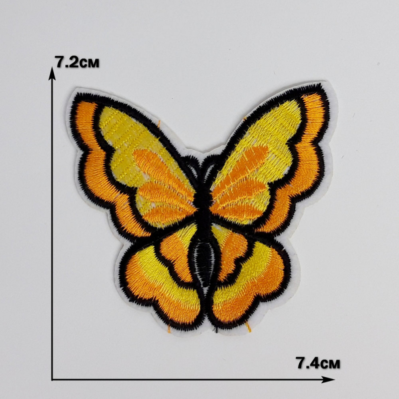 картинка Термонаклейка - Бабочка 7.2 х 7.4см цв.желтый от магазина Пряжа Макошь Ярославль