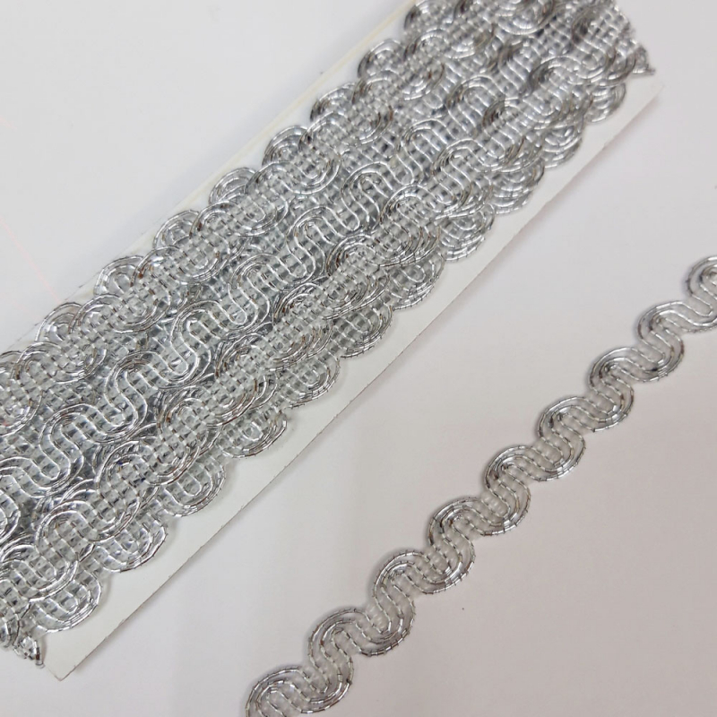 картинка Тесьма плетение волна 0,8см х 3м цв.серебро от магазина Пряжа Макошь Ярославль