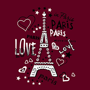 картинка Термотрансфер-LOVE PARIS 29х20см от магазина Пряжа Макошь Ярославль