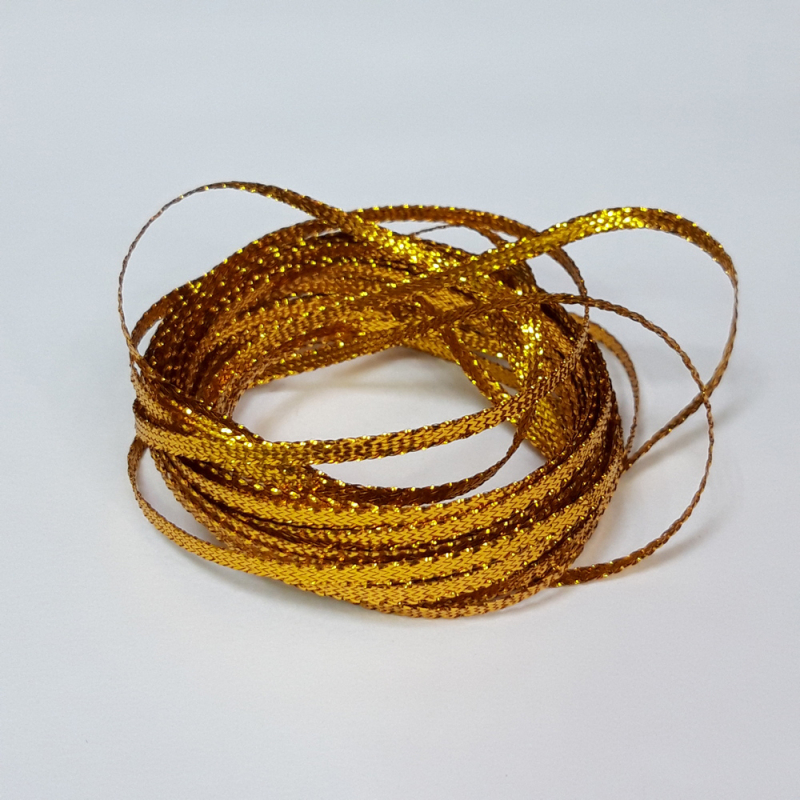 картинка Шнур декоративный плоский 3мм-5м цв.золото от магазина Пряжа Макошь Ярославль