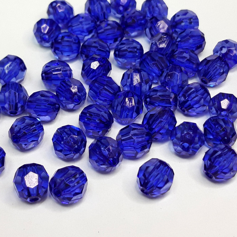 картинка Бусины граненые прозрачные 10мм-25гр цв.синий от магазина Пряжа Макошь Ярославль