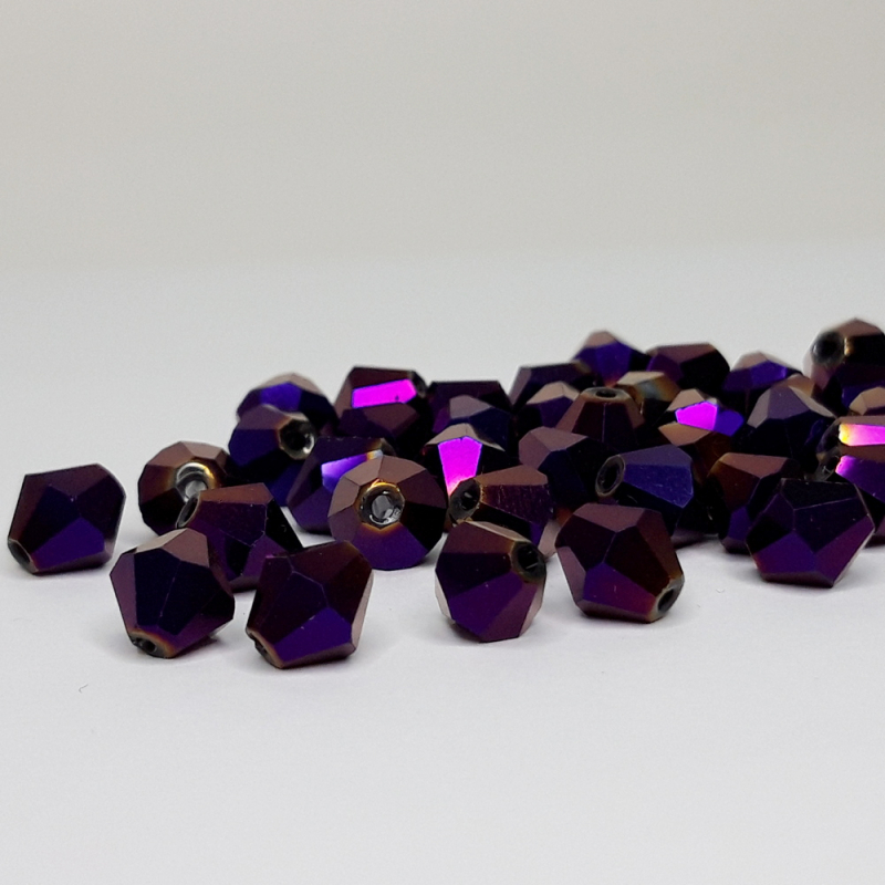 картинка Бусины Биконус 8мм-1шт. цв.70-фиолетовый металик от магазина Пряжа Макошь Ярославль