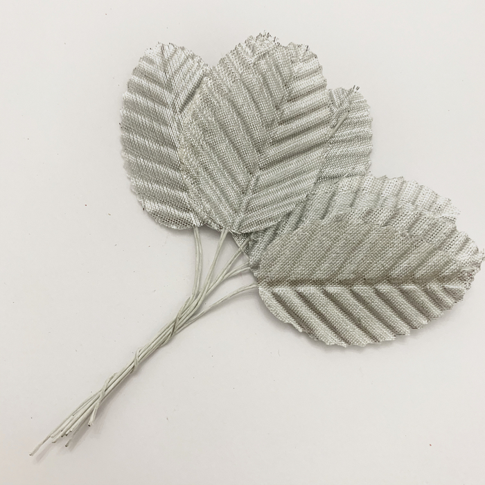 картинка Листья из ткани 5х3см-10шт. серебряные от магазина Пряжа Макошь Ярославль
