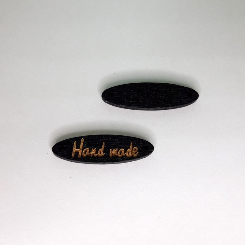 картинка Бирка деревянная "Hand made" 2,8х0,8см цв.черный(5687) от магазина Пряжа Макошь Ярославль