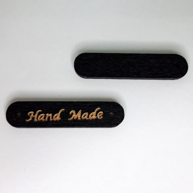 картинка Бирка деревянная "Hand made" 3,5х0,8см цв.черный(6680) от магазина Пряжа Макошь Ярославль