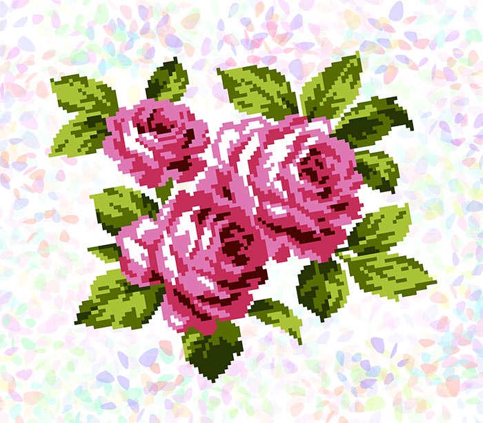 картинка Флизелин водорастворимый с рисунком "Букет роз" 20х22см  от магазина Пряжа Макошь Ярославль