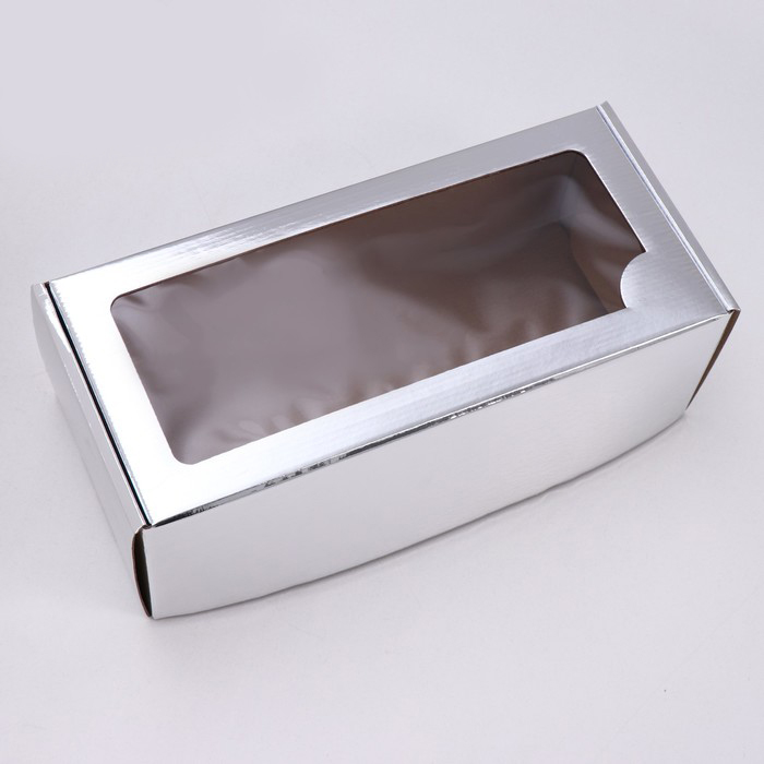 картинка Коробка для кукол с окном 16х35х12см цв.серебрянный от магазина Пряжа Макошь Ярославль