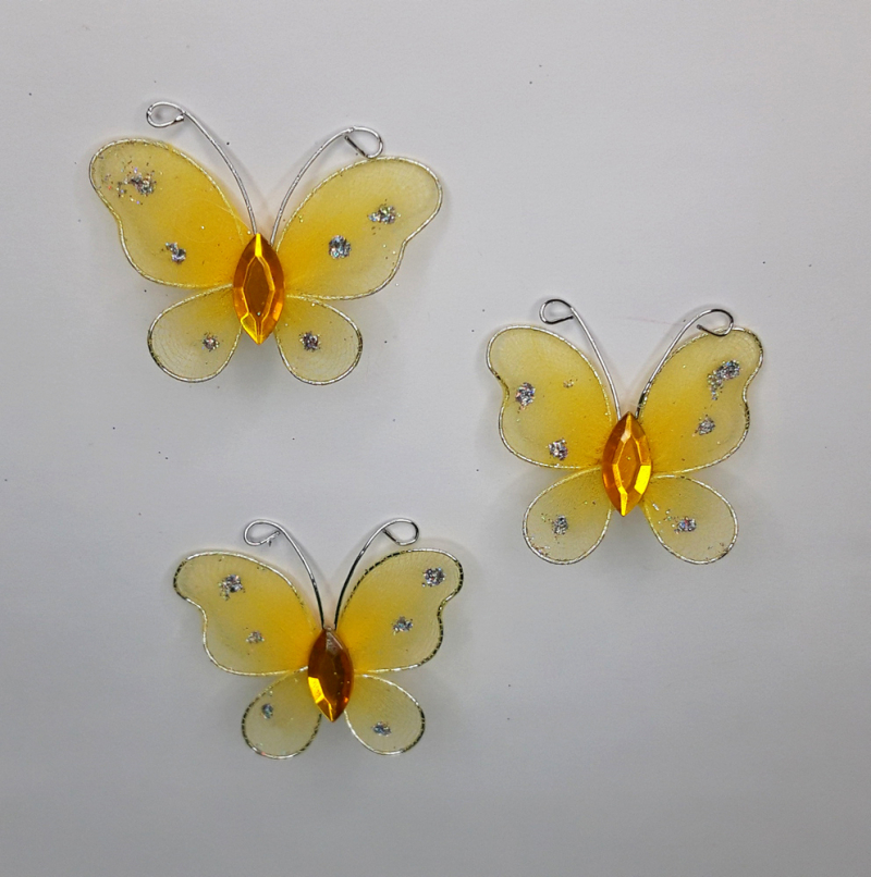 картинка Бабочка капроновая 3.5 х 4.0см цв.желтый от магазина Пряжа Макошь Ярославль