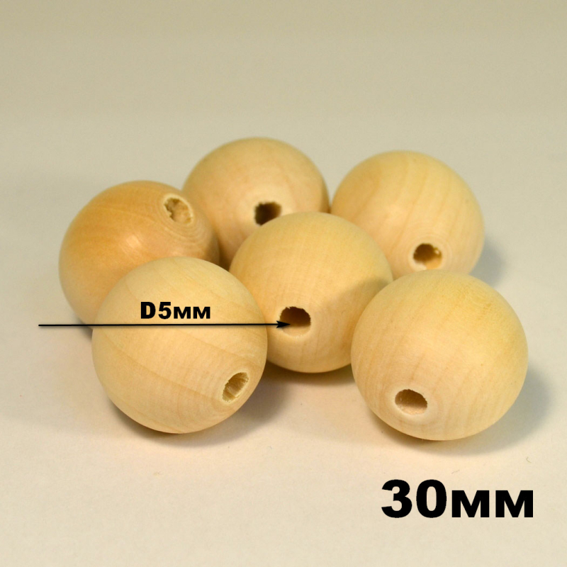 картинка Бусины деревянные 30мм от магазина Пряжа Макошь Ярославль
