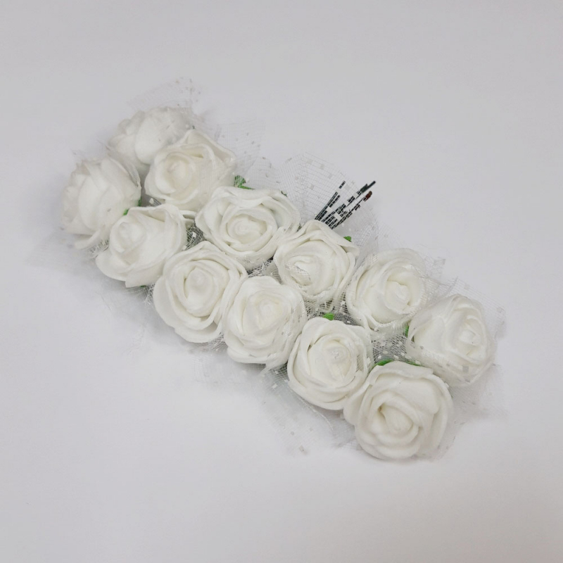 картинка Розы из фоамирана 2см-12шт. цв. белый от магазина Пряжа Макошь Ярославль