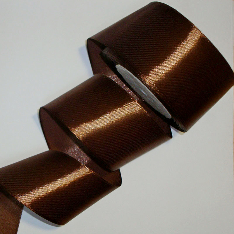 картинка Лента атласная 5 см*25 ярд шоколадный №070 от магазина Пряжа Макошь Ярославль