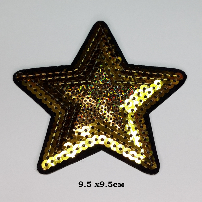 картинка Термонаклейка - Звезда пайетками цв.золотой от магазина Пряжа Макошь Ярославль